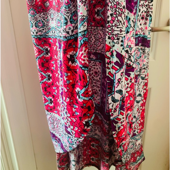 NEW BLACK & MULTI COLOR SUNDRESS W/HIGH LOW FRONT. SIZE 3X - Picture 8 of 13